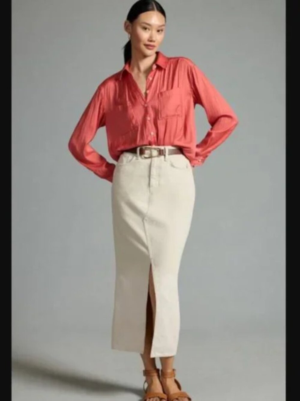 By Anthropologie Relaxed Buttondown Blouse in Rose